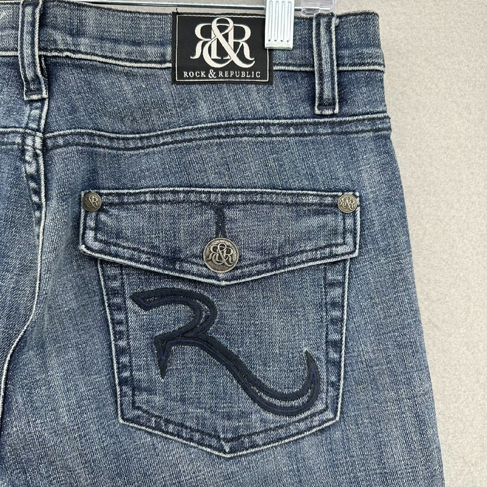 Rock & Republic Kasandra Bootcut‎ Jeans Embroidered Denim Women's Size 10
Flared